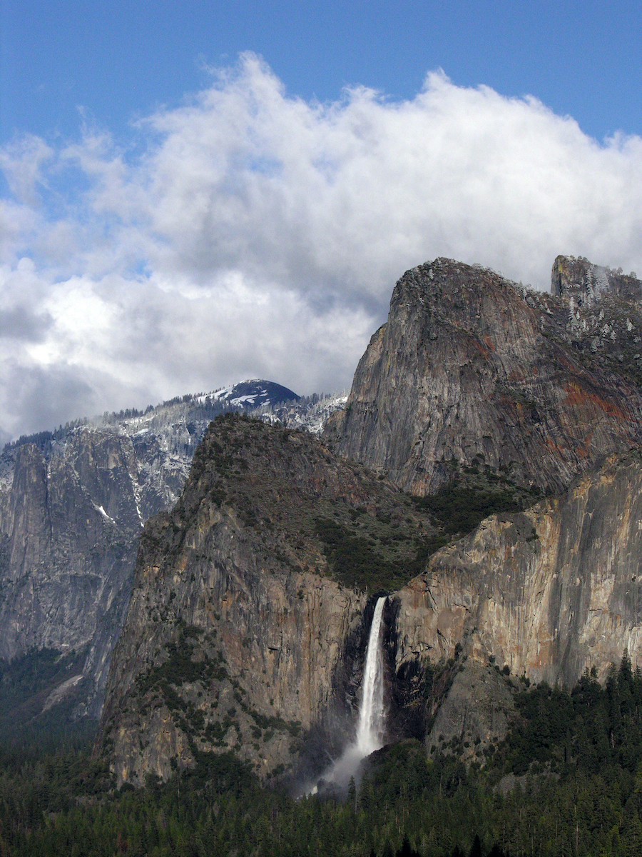 Bridalveil Fall Cathedral Rocks in Yosemite National Park Quintessential High Sierra