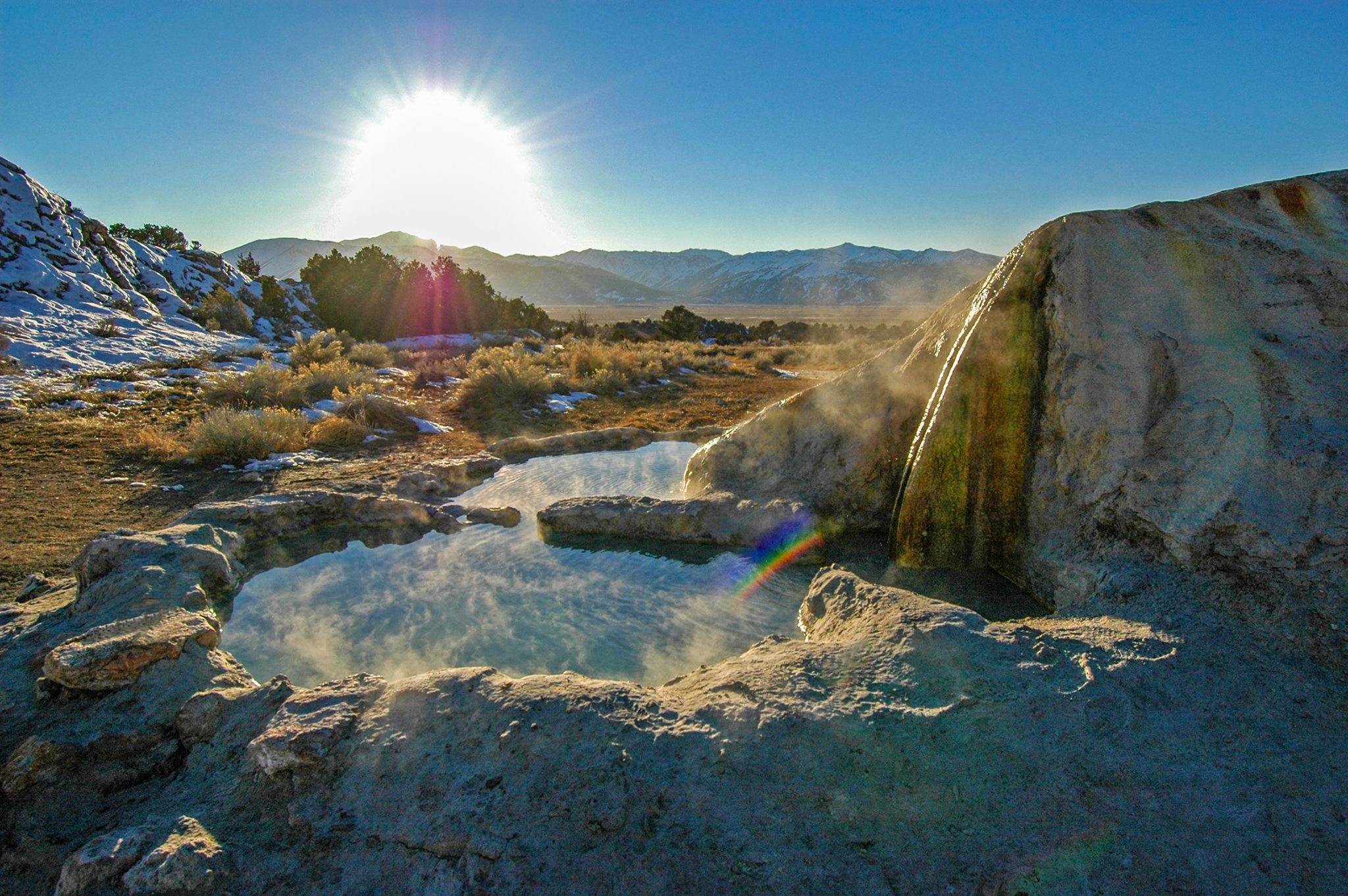 Hot Springs on a winter day in Mono County